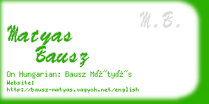 matyas bausz business card